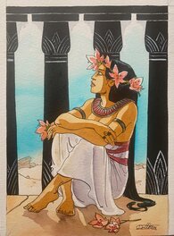 Isabelle Dethan - Isabelle Dethan, illustration originale, Meresankh, "Sur les Terres d'Horus". - Planche originale