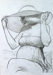 Tanino Liberatore - Femme au chapeau - Illustration originale