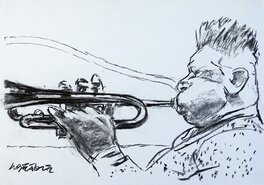 Tanino Liberatore - Le Trompettiste - Illustration originale