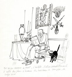 Gérard Lauzier - Lauzier - tout ce qui évoque la mort - Illustration originale