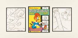 Frank Mc savage - Frank McSavage Woody Woodpecker How to Draw and Color Book   2 illustrations originales + réplique couverture - Original Illustration