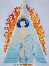 Thierry Gioux - LE VENT DE DIEUX  bleu - Original art