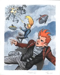 Fabrice Lebeault - SPIROU FONDATION Z - LA CHUTE ET LE TIR - Original Illustration