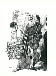 Sergio Toppi - Abraham & Isaac by Toppi - Illustration originale