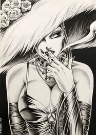 Nik Guerra - Coco Von Sade "Light my Cigarette" - Illustration originale