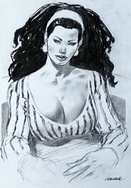 Liberatore - Femme au bandeau - Illustration originale