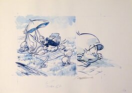 Jose Luis Munuera - P'tit Boule et Bill Picnic - Illustration originale