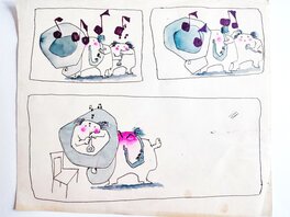 René Hausman - La fanfare - Original art