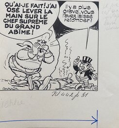 Jean Chakir - Jean Chakir, planche originale, case représentant Angelure et ses deux chefs. - Planche originale