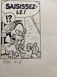 Jean Chakir - Jean Chakir, planche originale, case représentant Séraphin. - Planche originale