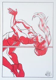 Valérie Réniers - Saut en hauteur - Original Illustration