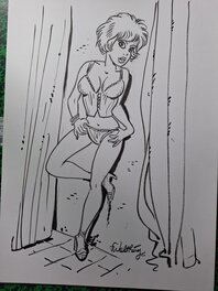 François Walthéry - Natacha en bustier - Original Illustration