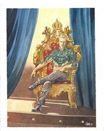 Gabor - Ex-libris D.O.W. Illustration WATERCOLOR - Planche originale