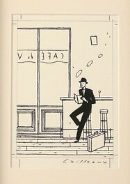 Christian Cailleaux - Homme au bar - Original Illustration
