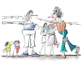 Ronald Searle - The Neighbours - Illustration originale