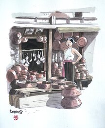 Marcelino Truong - Rue du cuivre - Original Illustration