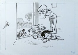 Jose Luis Munuera - P'tit Boule et Bill entrée renversante - Illustration originale