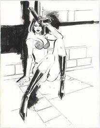 Mark Beachum - Mark Beachum - Razmataz Gun Girl Original Art - Illustration originale