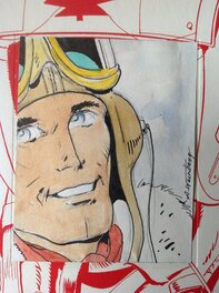 Albert Weinberg - Weinberg Albert Dessin original couleur Dan Cooper , TT Hibou 99 Ex plus Ex-Libris N°/Signé 99 Ex Dos toilé (Lombard) - Sketch