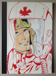 La Couv avec le dessin original couleur collé ( comme les TINTIN N&B , petite image ) , et toilé façon Lombard