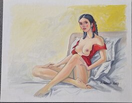 André Houot - Houot André - illustration érotique - Illustration originale