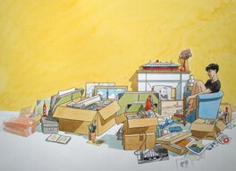 André Juillard - La boite à dessins d'André Juillard - Illustration originale