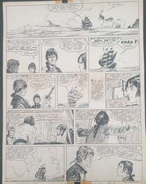 Hugo Pratt - Il ragazzo rapito. David Bafour en francais - Planche originale