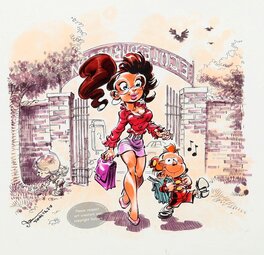 Dan Verlinden - Mademoiselle Chiffre arriving at the School by Dan Verlinden - Illustration originale
