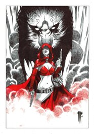Philippe Bringel - Le petit chaperon rouge et le loup - Illustration originale