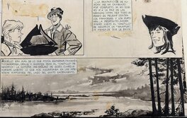 Ticonderoga Noviembre 1957. Pag 14 Hora Cero Format italien (paysage) with drawing of female Sgt Kirk character on back of page