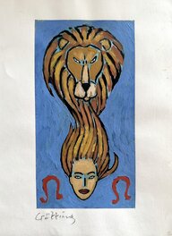 Jean-Claude Götting - Signes du zodiaque- Le lion - Illustration originale