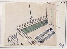 Coq - "Mamz’elle Souris" et le voyeur Dessins de COQ pour Jours de France - Planche originale