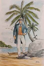 Olivier Berlion - Hommage Corto Maltese - Planche originale