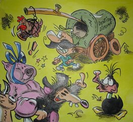 Charlie Schlingo - Gropépère a mal aux dents (Dentiste) - Illustration originale