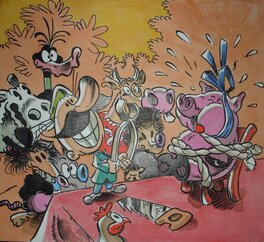 Charlie Schlingo - Gropépère a mal aux dents (Dentiste) - Illustration originale