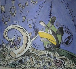 Charlie Schlingo - Gropépère a mal aux dents (Dentiste) - Illustration originale