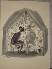 Gérard Lauzier - Le dentiste sous sa tente - Planche originale