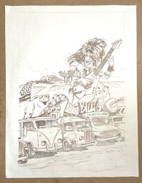 Arnaud Michel - Croquis préparatoire - Illustration originale