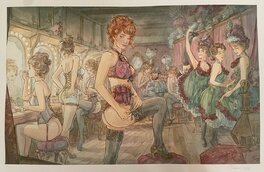 Paul Salomone - Margot dans les loges du Moulin Rouge - Original Illustration