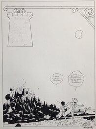 Laurent Parcelier - Parcelier, Guilio et le drôle de monde, tome 2, L'auberge de la Tarasque, planche n°25, 1996. - Planche originale