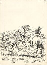 François Craenhals - Illustration originale de couverture pour la réédition de Chevalier Ardent tome 1 Le Prince - Planche originale