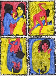 Juliette Collet - Quelqu’un pg. 12 / Blah Blah Blah #4 pg. 31 (2023) - Beating the Shit Out of My Younger Self in a Bathroom - Planche originale