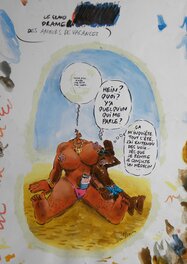 Les Sales Blagues – » Le Grand Drame Des Amours De Vacances » – Illustration originale – Titre Sommaire – Philippe Vuillemin