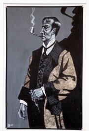 Jean-Michel Nicollet - Portrait de Sherlock Holmes à la seringue - Original Illustration