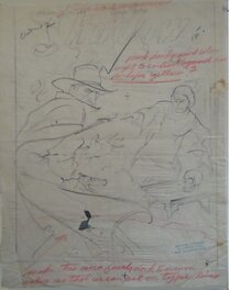 George ROZEN - The SHADOW  dessin préliminaire - Couverture originale