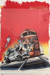 Christian Denayer - Couverture - Les Casseurs - Tome 9 - Train d'enfer - Couverture originale