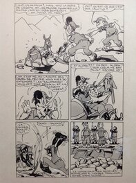 René Bertolo - Bertolo René Gus et Gaetan 11 Planche Originale 2 (3) Légionnaire Ane Montagne Encre de Chine petit format Bd 1950 Atelier Chott - Comic Strip