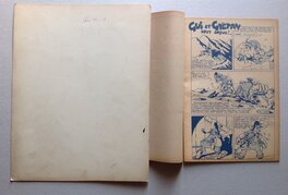 Le verso de la planche 1 avec sa Page 1 de la Bd du G&G 11 ( sur fond Bleu , qui ne sera pas Jointe a L'Achat ..., c'est pour vous montrer que cela a bien été publié en Avril 1950 ...)