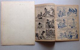 Le verso de la planche 2 avec les Pages 2 et 3 de la Bd du G&G 11 ( sur fond Noir et Bleu, qui ne sera pas Jointe a L'Achat ..., c'est pour vous montrer que cela a bien été publié en Avril 1950 ...)
