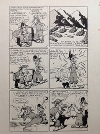 René Bertolo - Bertolo René Gus et Gaetan 11 Planche Originale 3 (4) Légionnaire Montagne Zip Encre de Chine petit format Bd 1950 Atelier Chott - Comic Strip